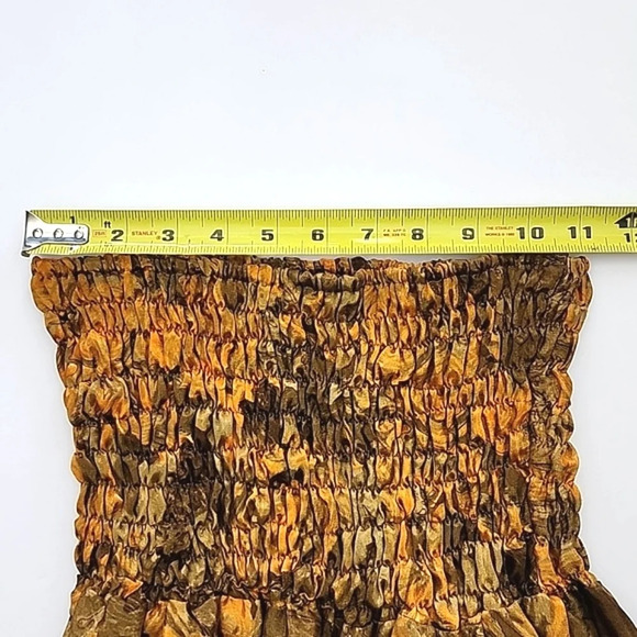 Lombok Romper Semi Sheer Onesie Boho  Stretch Orange Brown Size Small/Medium - Picture 11 of 13